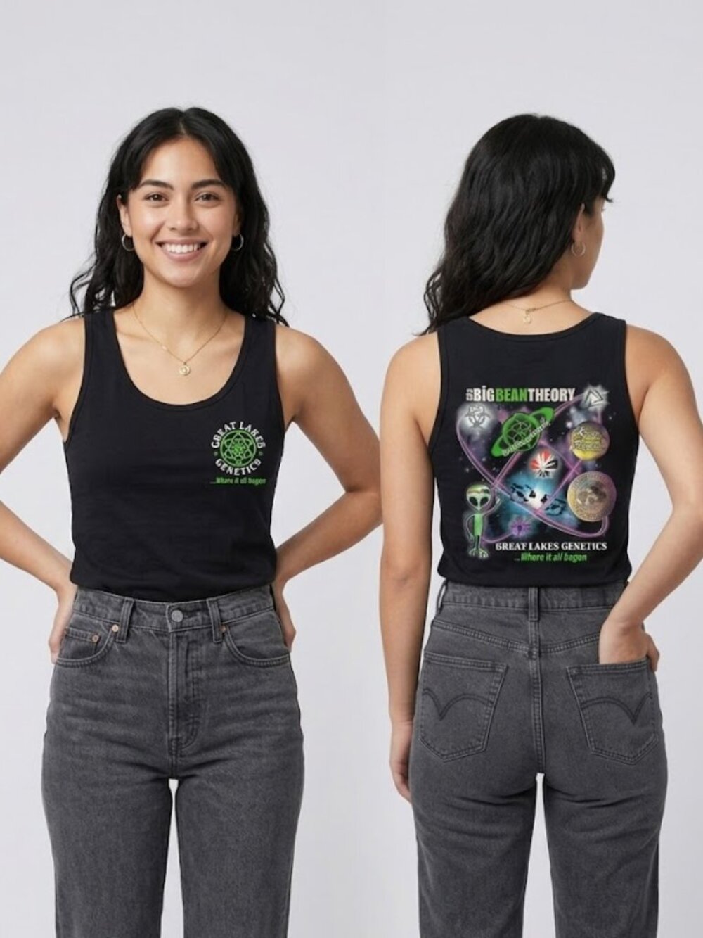 Great Lakes Genetics Big Bank Gilden Tag Women's Tank Top Black Size Small